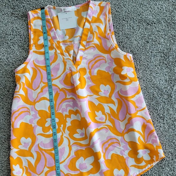 Adore Me Orange & Lavender Top Sleeveless Blouse Small, New with Tag - Picture 9 of 11